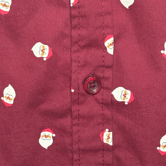 Boys Santa Claus short sleeve button front cotton shirt - Christmas/holiday - Picture 6 of 8